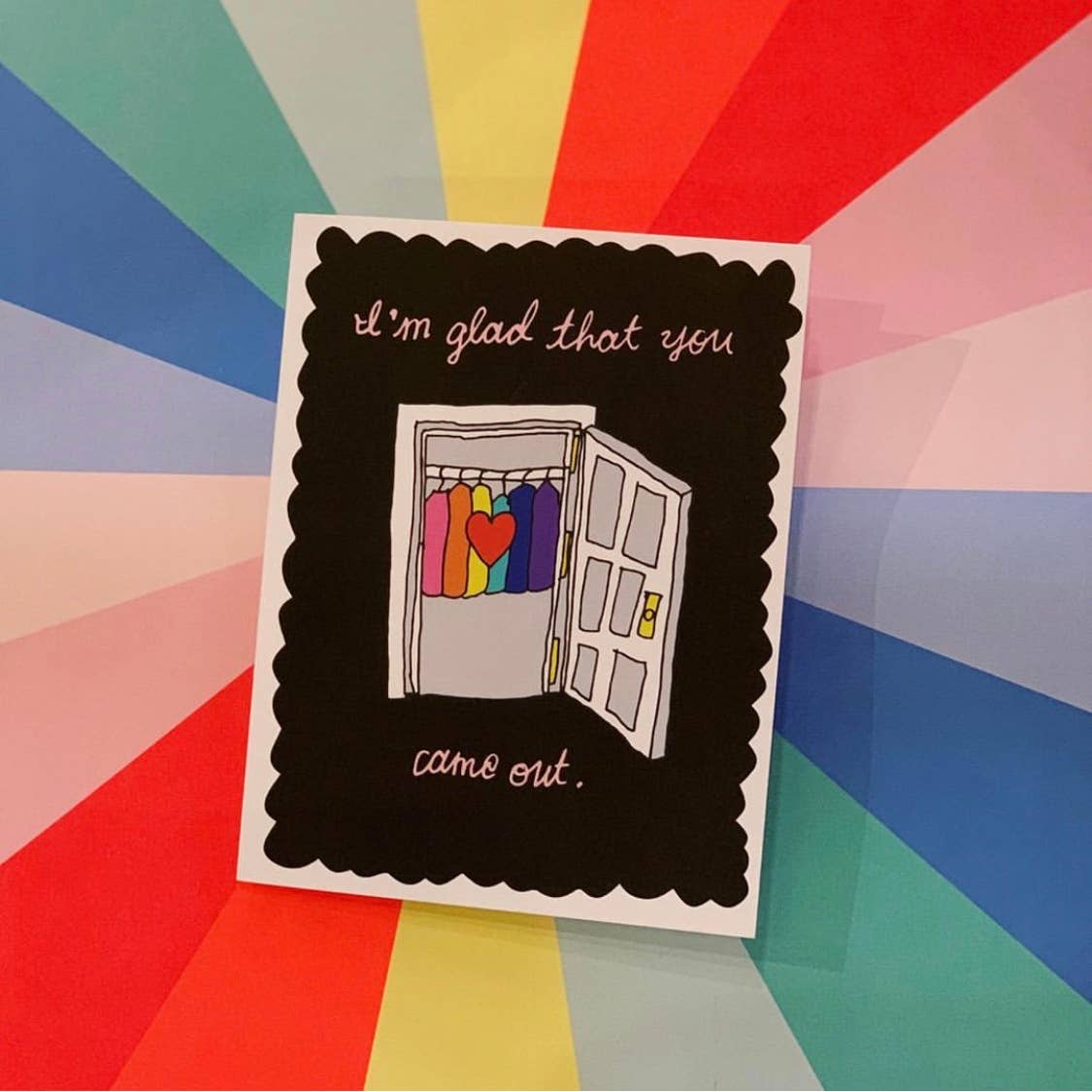 I'm so Glad you Came Out Card - Spiral Circle