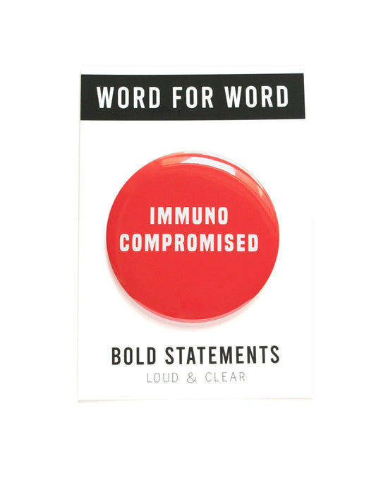 Immunocompromised 3" Large Pinback Button - Spiral Circle