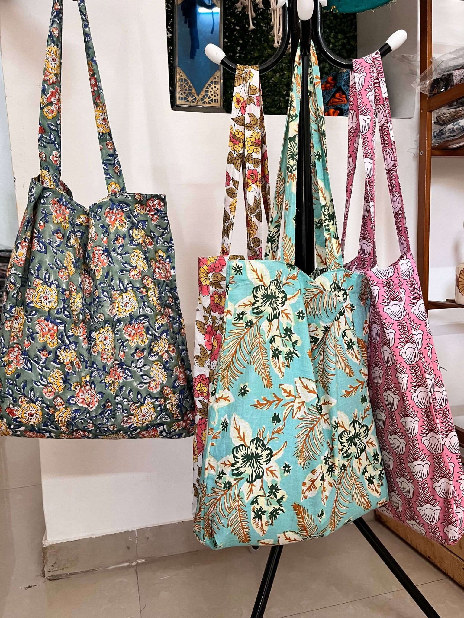 Indian Cotton Shopping Bag-Eco Friendly-Giveaway Gifting bag - Spiral Circle