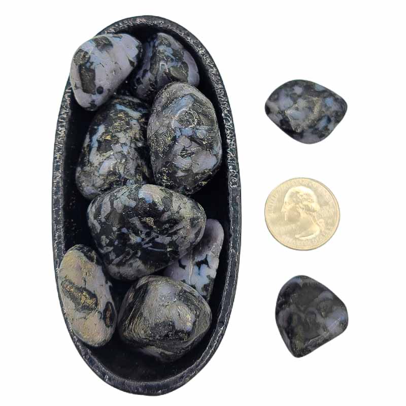 Indigo Gabbro aka Mystic Merlinite | Tumbled | Healing - Spiral Circle