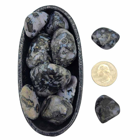 Indigo Gabbro aka Mystic Merlinite | Tumbled | Healing - Spiral Circle