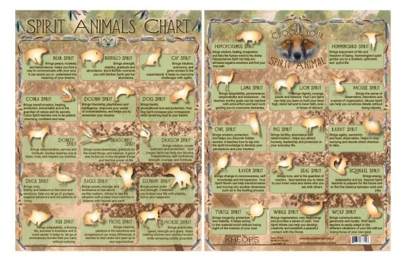 Information Chart English Spirit Animals - Spiral Circle