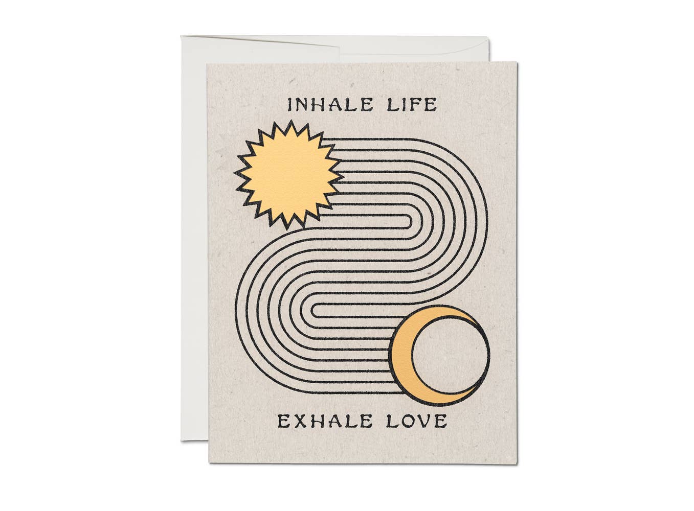Inhale Exhale Encouragement Greeting Card - Spiral Circle