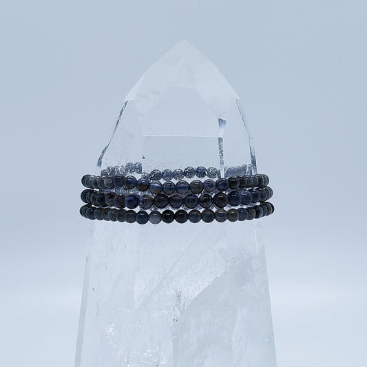 Iolite | Self Vision | Stone Beaded Bracelet | 4mm - Spiral Circle