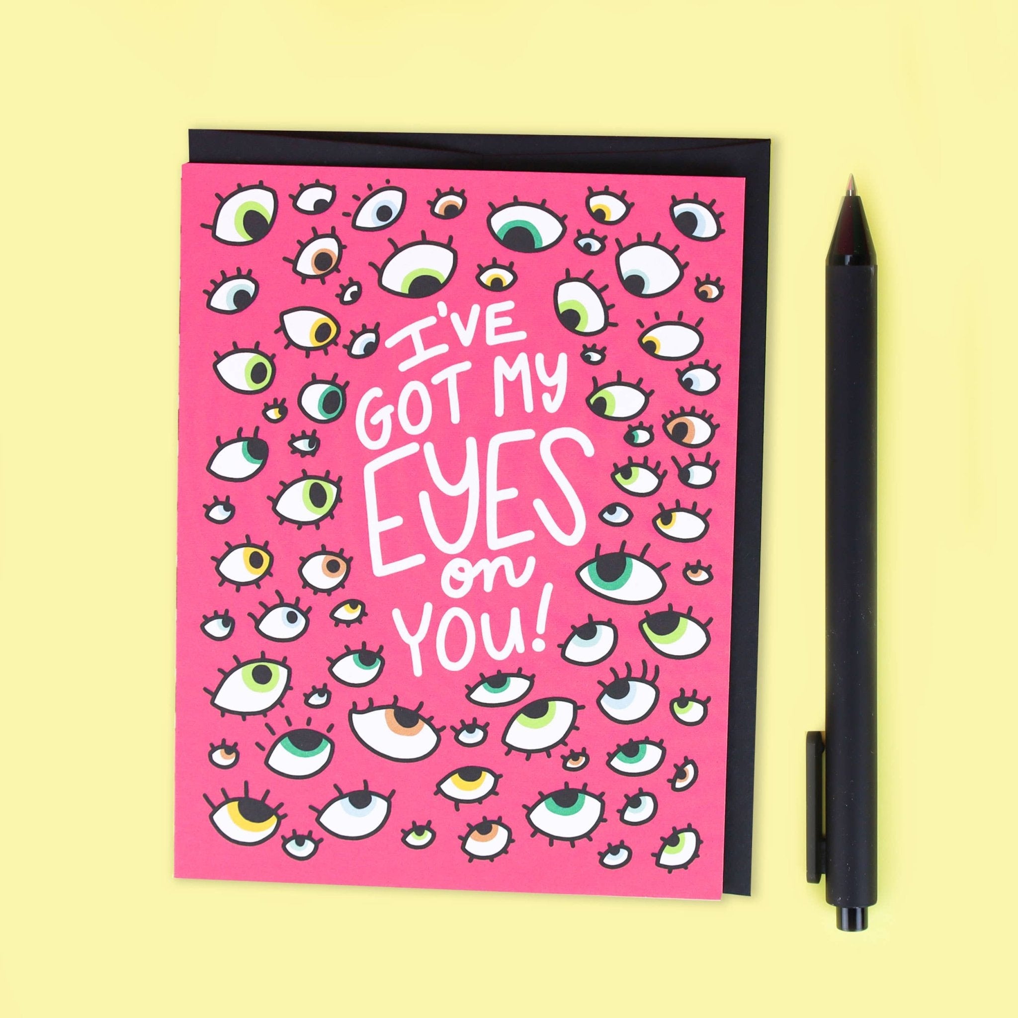 I've Got My Eyes On You Note Card - Spiral Circle