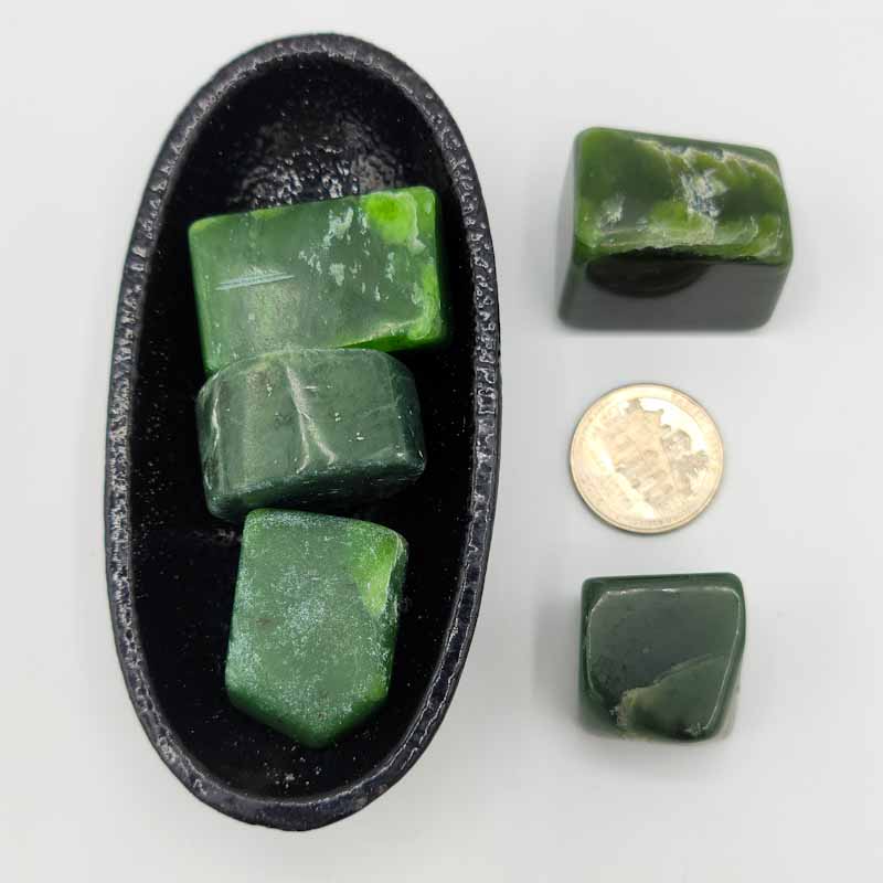 Jade, Green | Prosperity | Tumbled - Spiral Circle