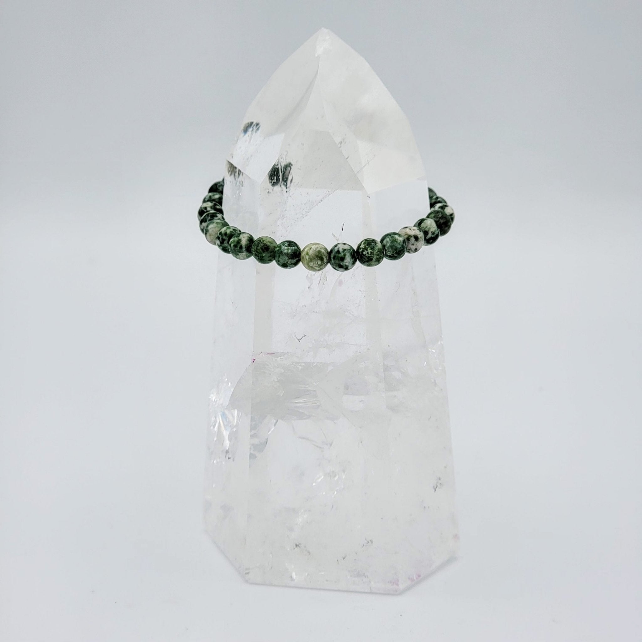 Jade, Natural Green | Stone Beaded Bracelet | 6mm - Spiral Circle
