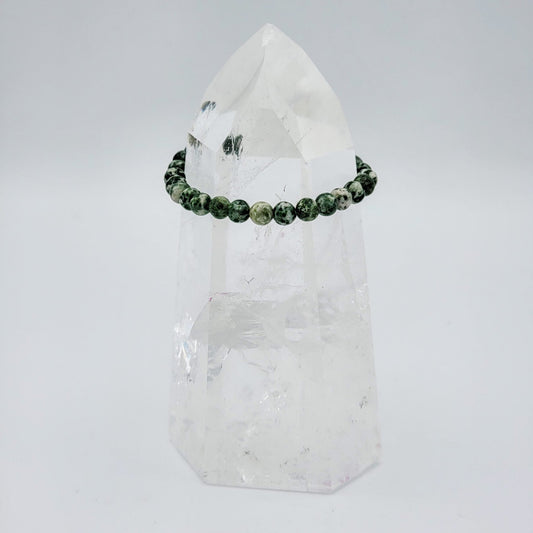 Jade, Natural Green | Stone Beaded Bracelet | 6mm - Spiral Circle
