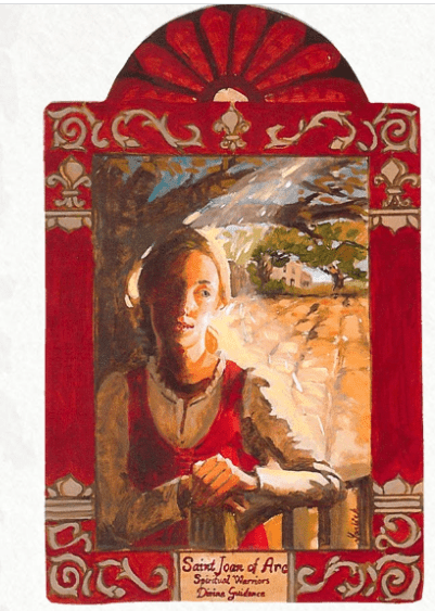 Joan of Arc | Spiritual Warrior and Divine Guidance | Wooden Plaque - Spiral Circle