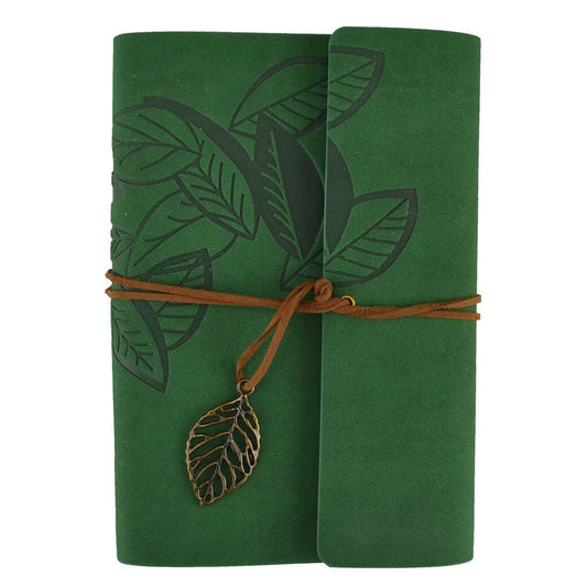 Journal Leaf - Green - Spiral Circle