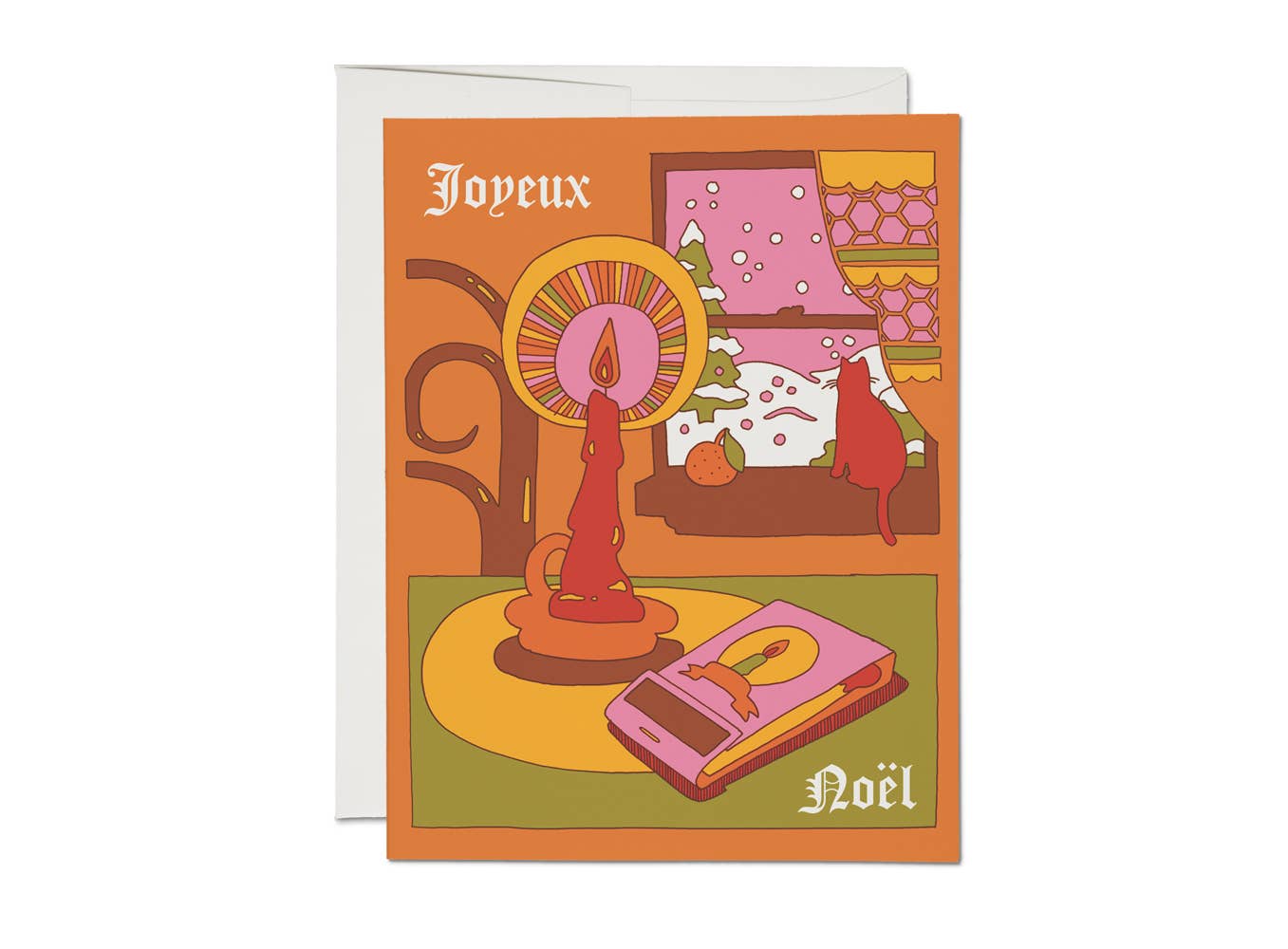 Joyeux Noel Holiday Greeting Card - Spiral Circle