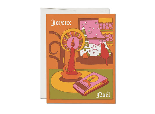 Joyeux Noel Holiday Greeting Card - Spiral Circle