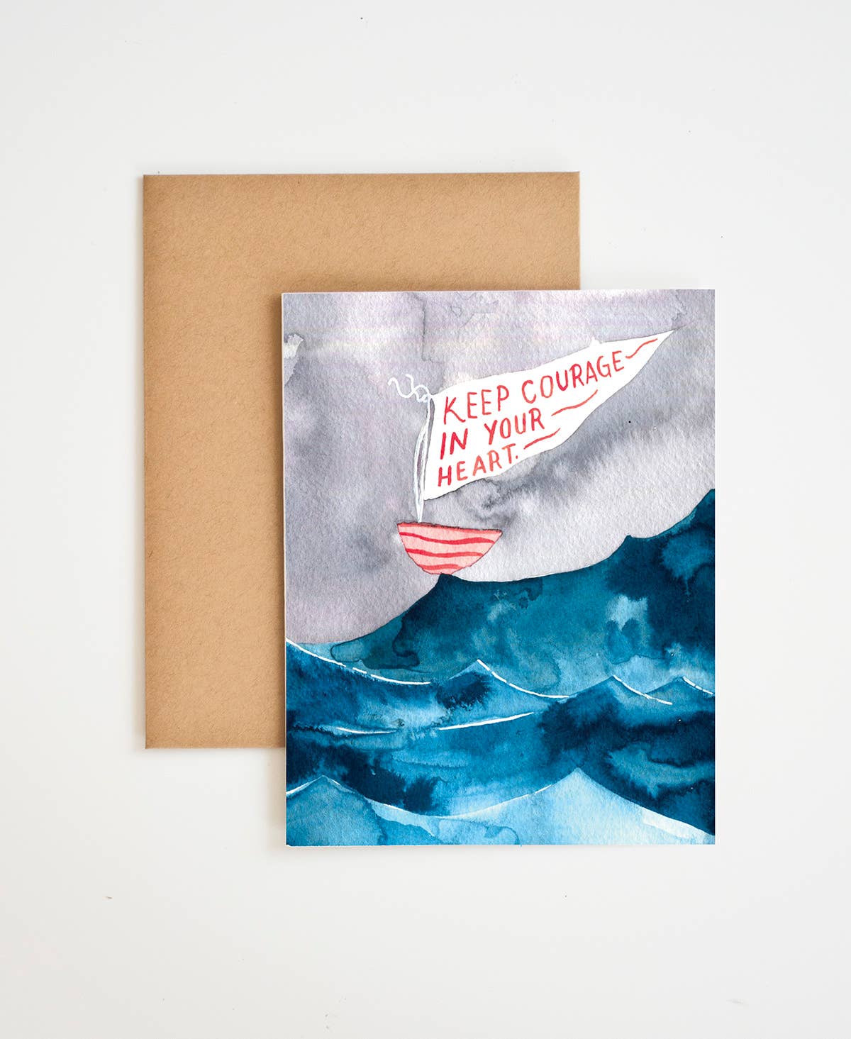 Keep Courage In Your Heart Card - Spiral Circle