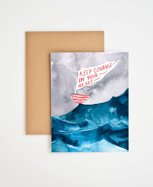 Keep Courage In Your Heart Card - Spiral Circle