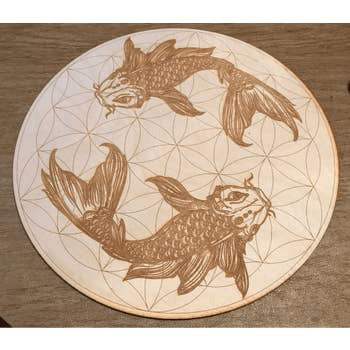 Koi Fish Crystal Grid | 4 inches - Spiral Circle