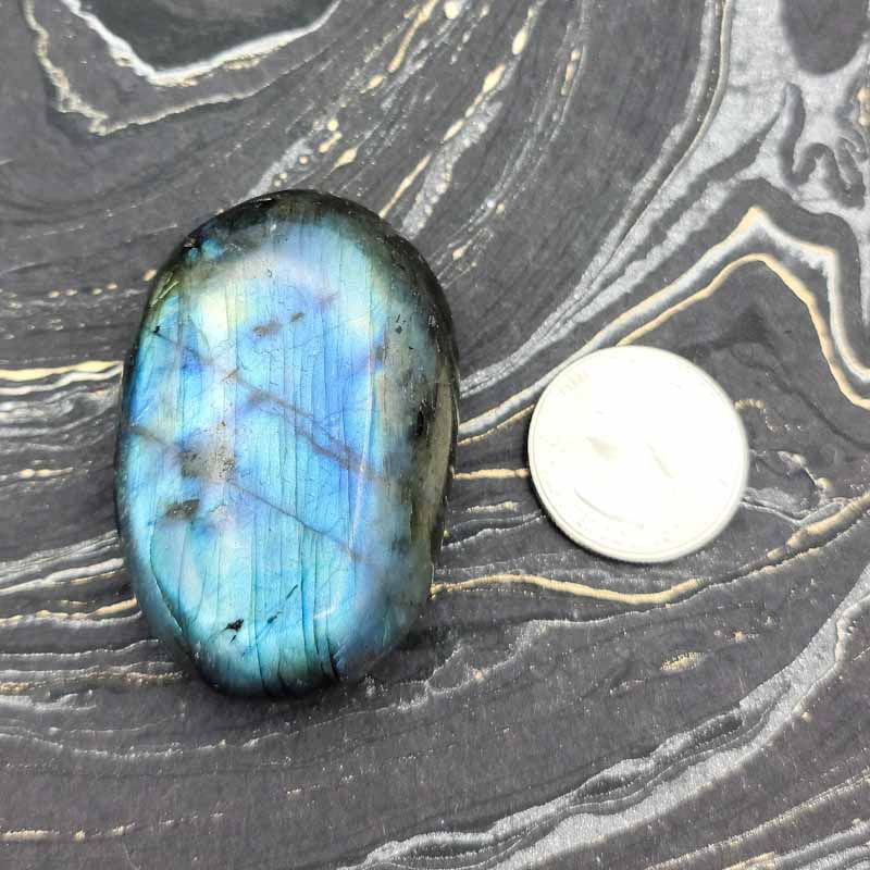 Labradorite Palm Stone - Spiral Circle
