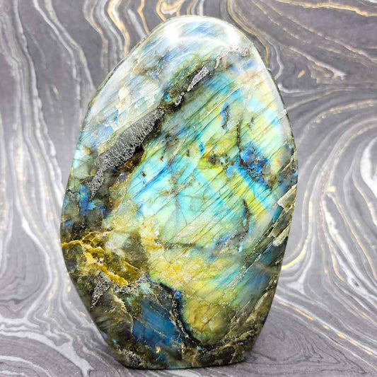 Labradorite Statement Piece - Spiral Circle