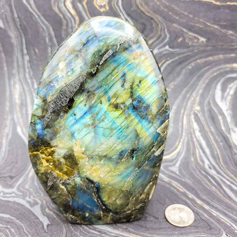 Labradorite Statement Piece - Spiral Circle