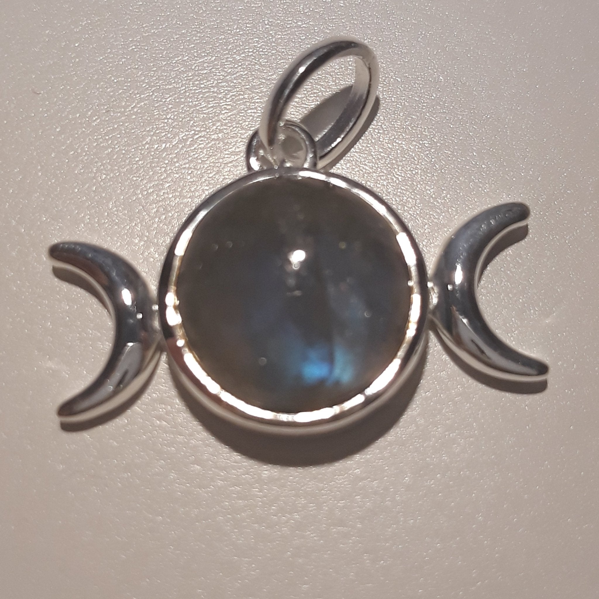 Labradorite Triple Goddess Pendant | Sterling Silver - Spiral Circle