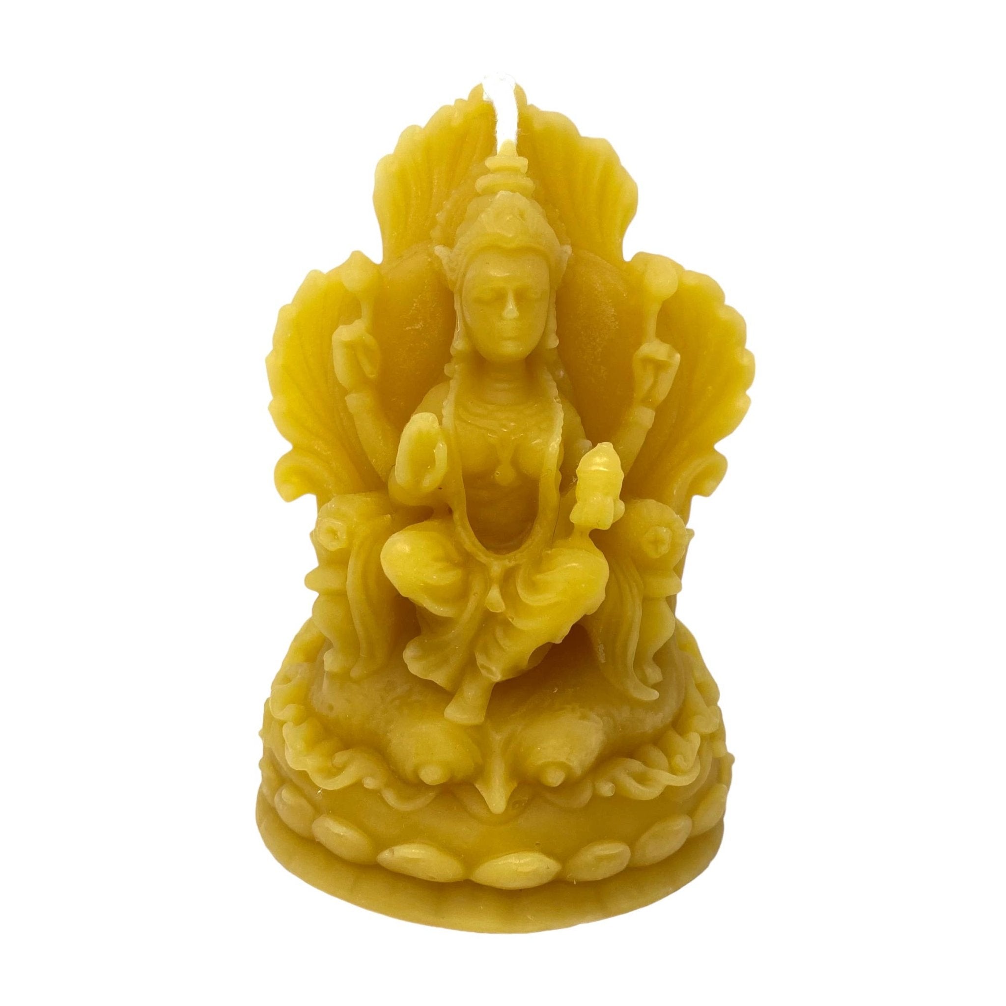 Lakshmi Beeswax Candle | 4" Tall - Spiral Circle