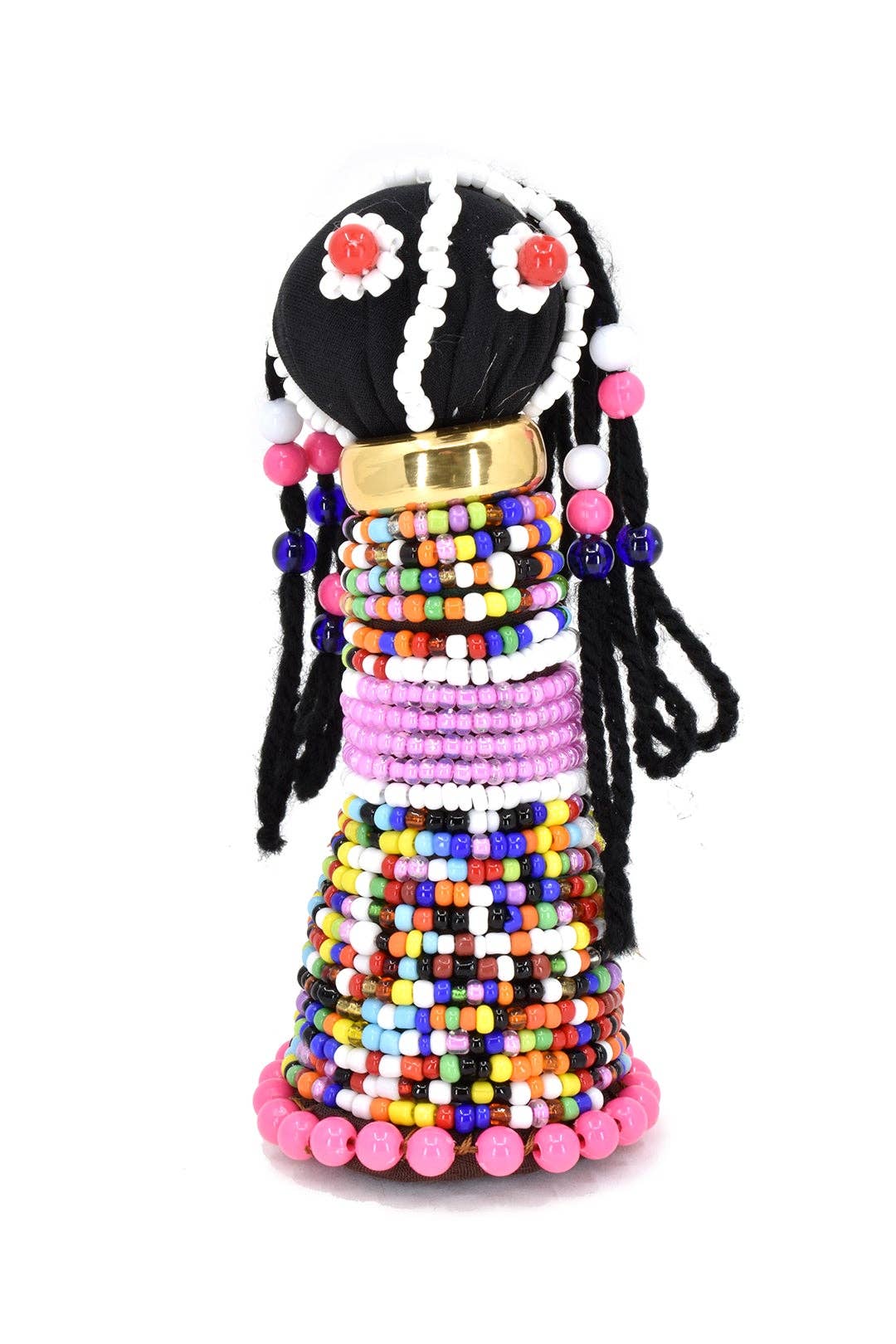 Large South African Ndebele Doll Sculpture - Spiral Circle