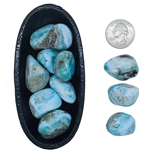 Larimar Tumbled | Tranquility | - Spiral Circle