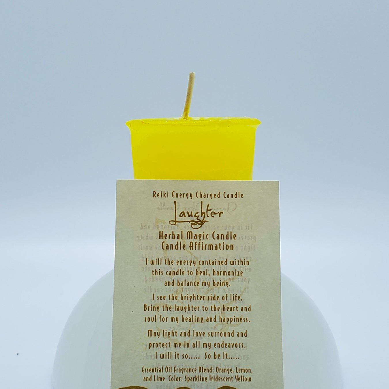 Laughter | Yellow | Votive Intention Candle | Reiki Charged - Spiral Circle