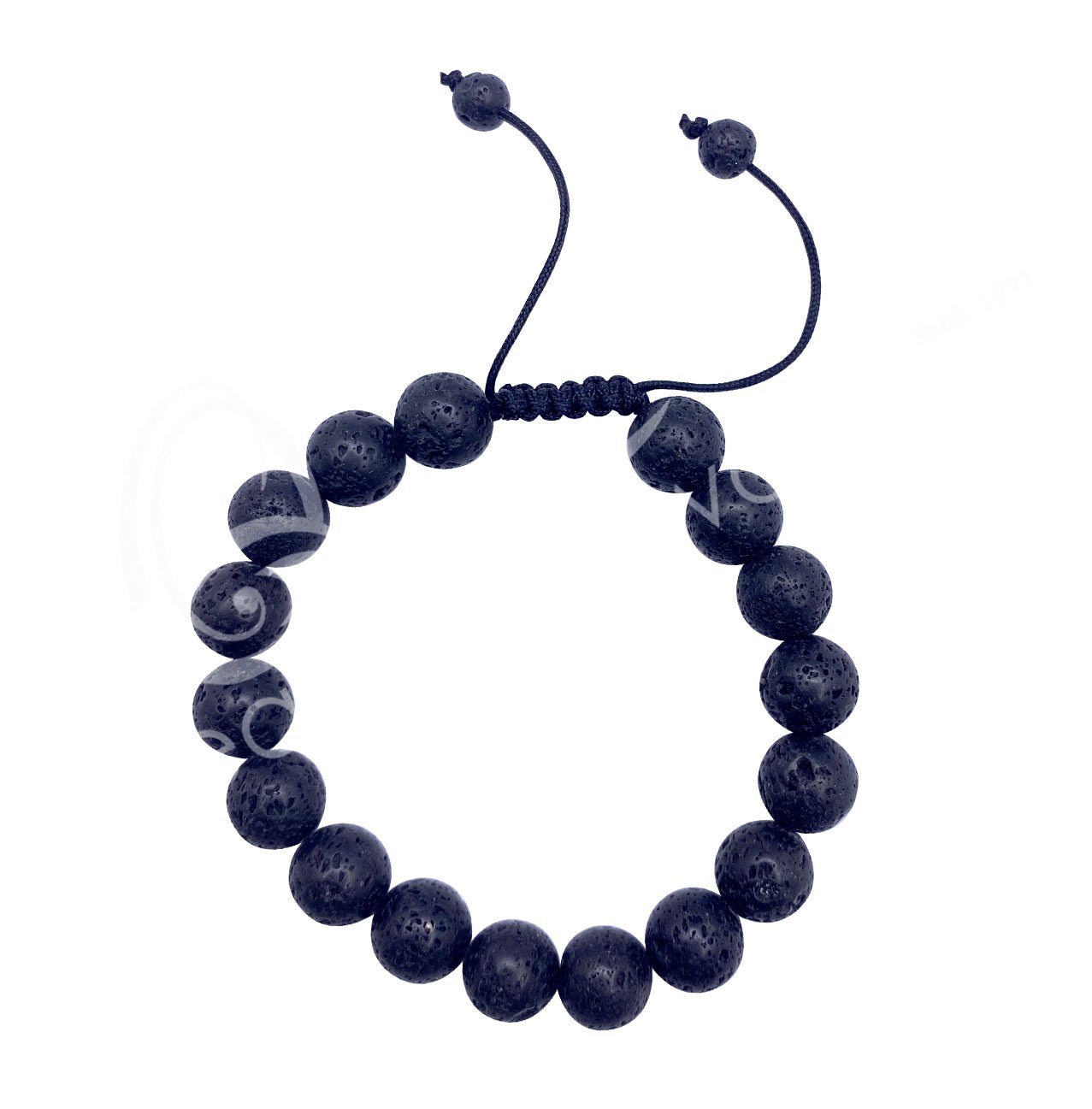 Lava Stone Adjustable Bracelet | 10MM - Spiral Circle