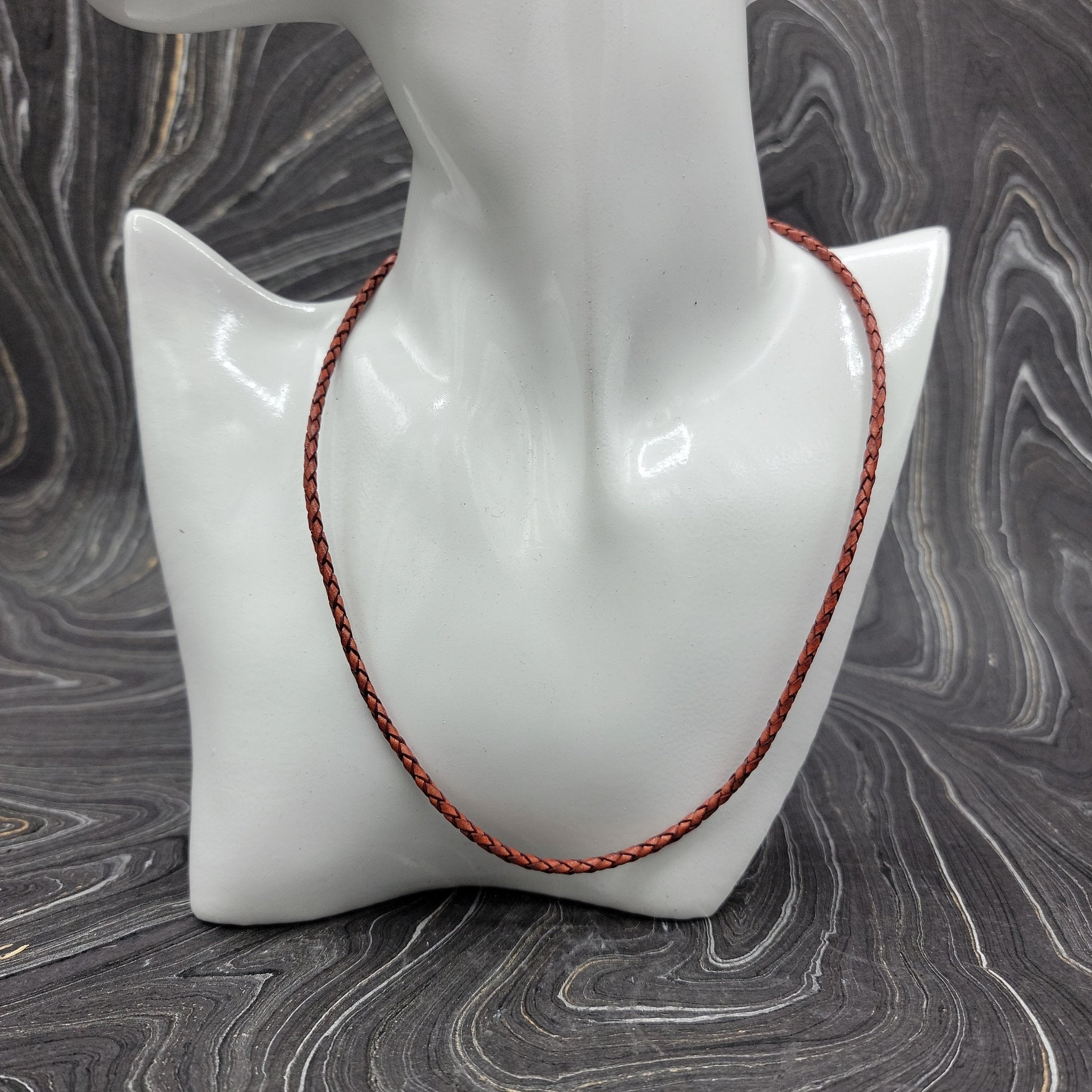 Leather Necklace | 18" - Spiral Circle