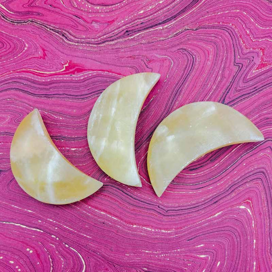 Lemon Calcite Moon - Spiral Circle