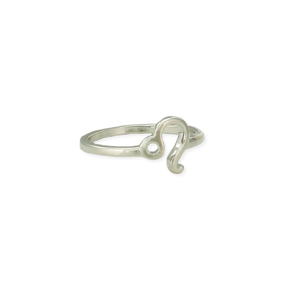 Leo Symbol Zodiac Ring | Silver Plated - Spiral Circle