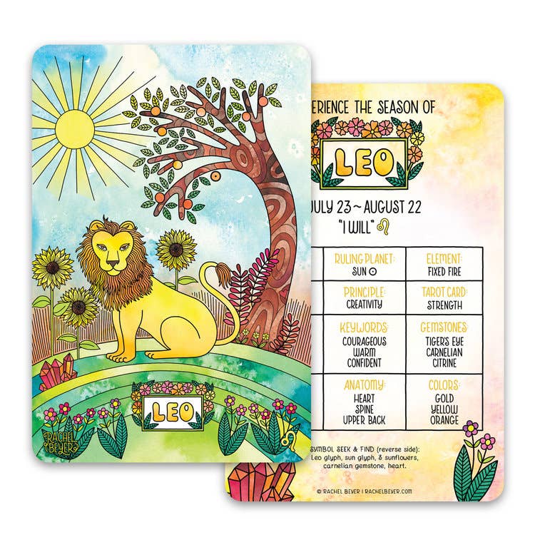 Leo Zodiac Mini Art Print - Spiral Circle