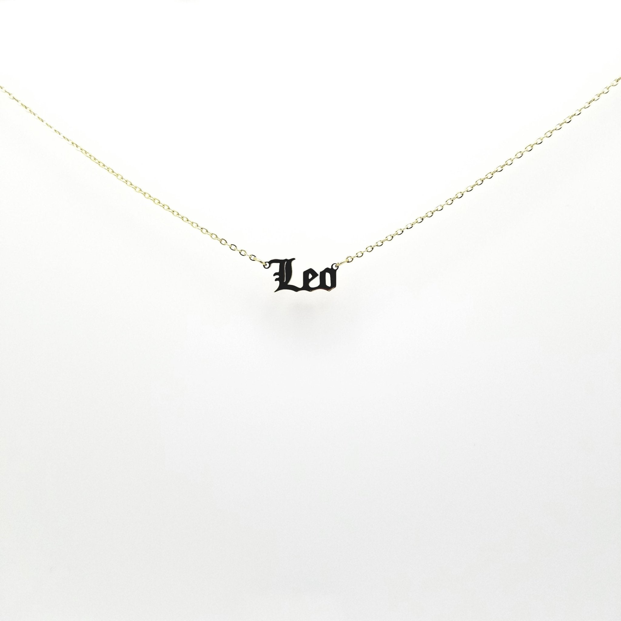 Leo Zodiac Name Necklaces| 18k Gold Plated - Spiral Circle