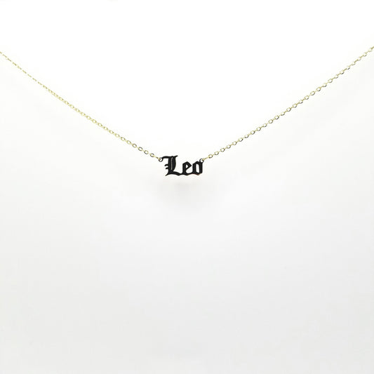 Leo Zodiac Name Necklaces| 18k Gold Plated - Spiral Circle