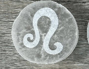 Leo Zodiac Selenite Disc | 1.5” - Spiral Circle