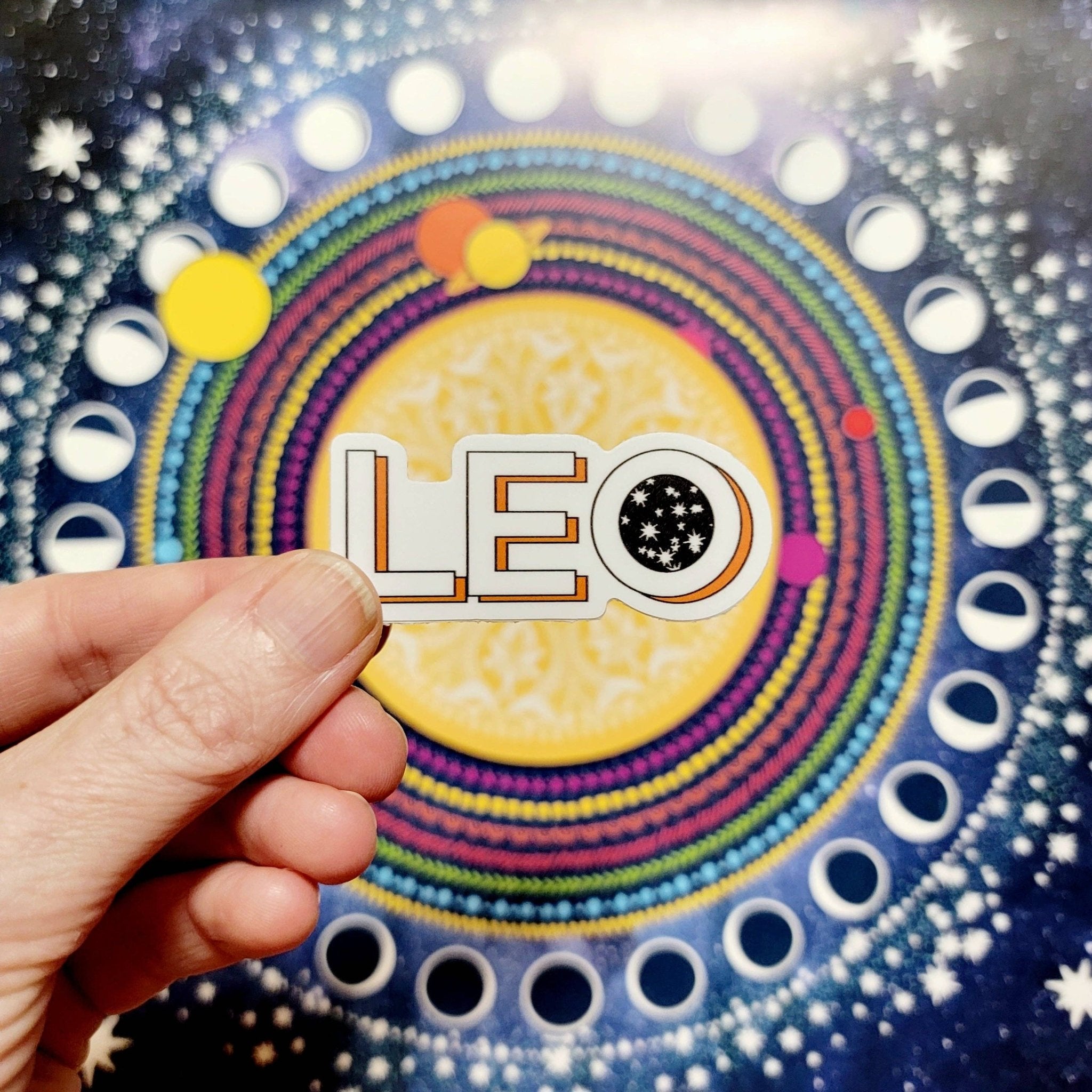 Leo | Zodiac Sign Stickers - Spiral Circle
