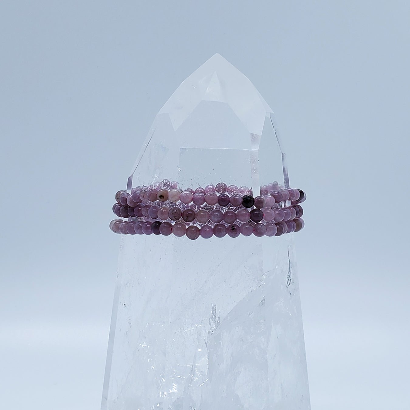 Lepidolite | Acceptance | Stone Beaded Bracelet | 4mm - Spiral Circle