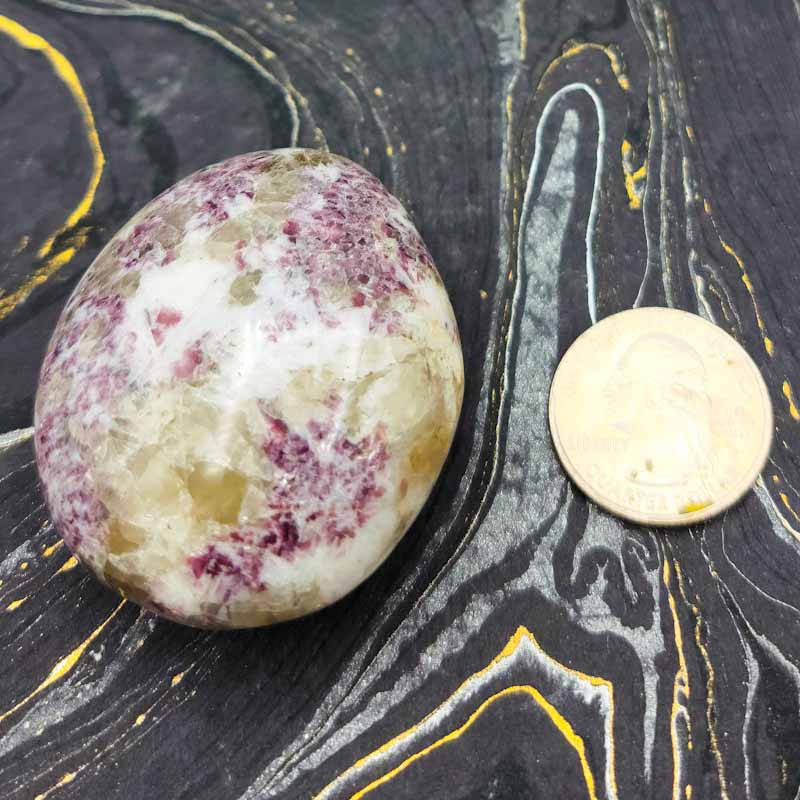 Lepidolite | Palm Stone - Spiral Circle