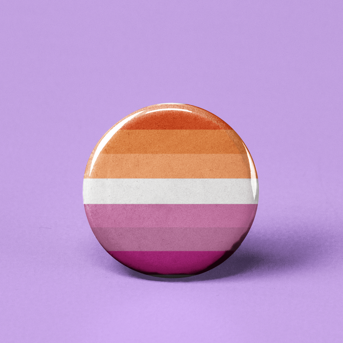 Lesbian Pride Flag Pinback Button - Spiral Circle