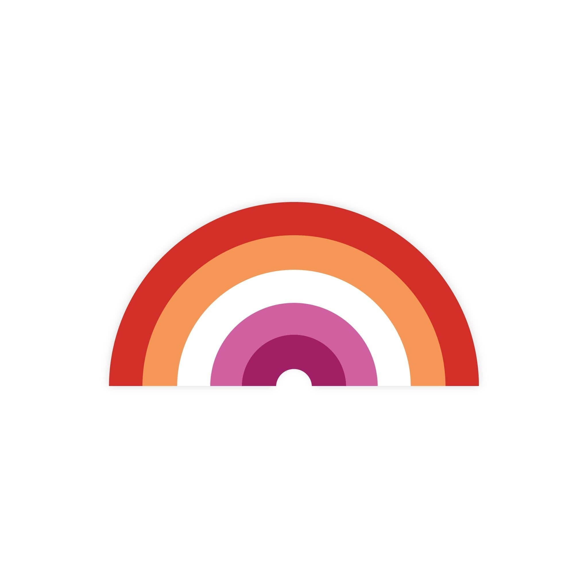 Lesbian Pride Rainbow Sticker - Spiral Circle