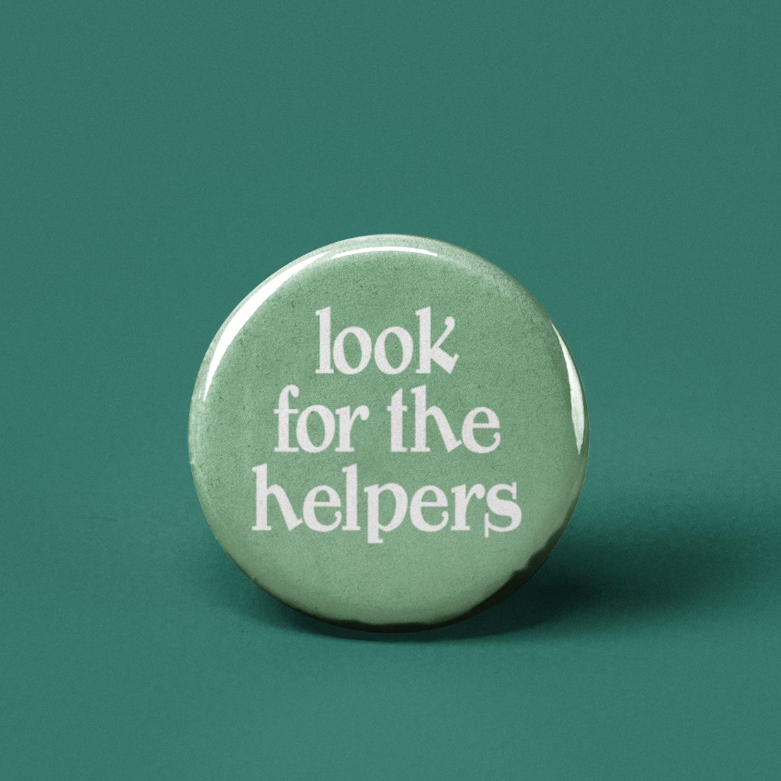 Look for the Helpers Pinback Button - Spiral Circle