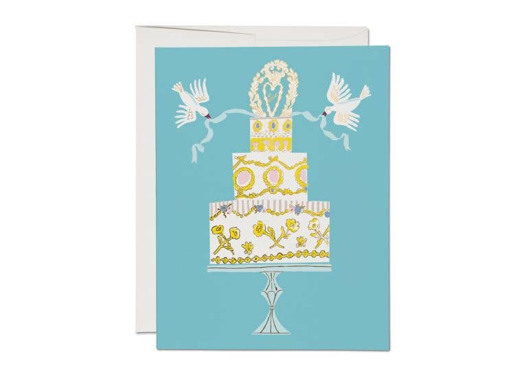Love Cake Wedding Greeting Card - Spiral Circle