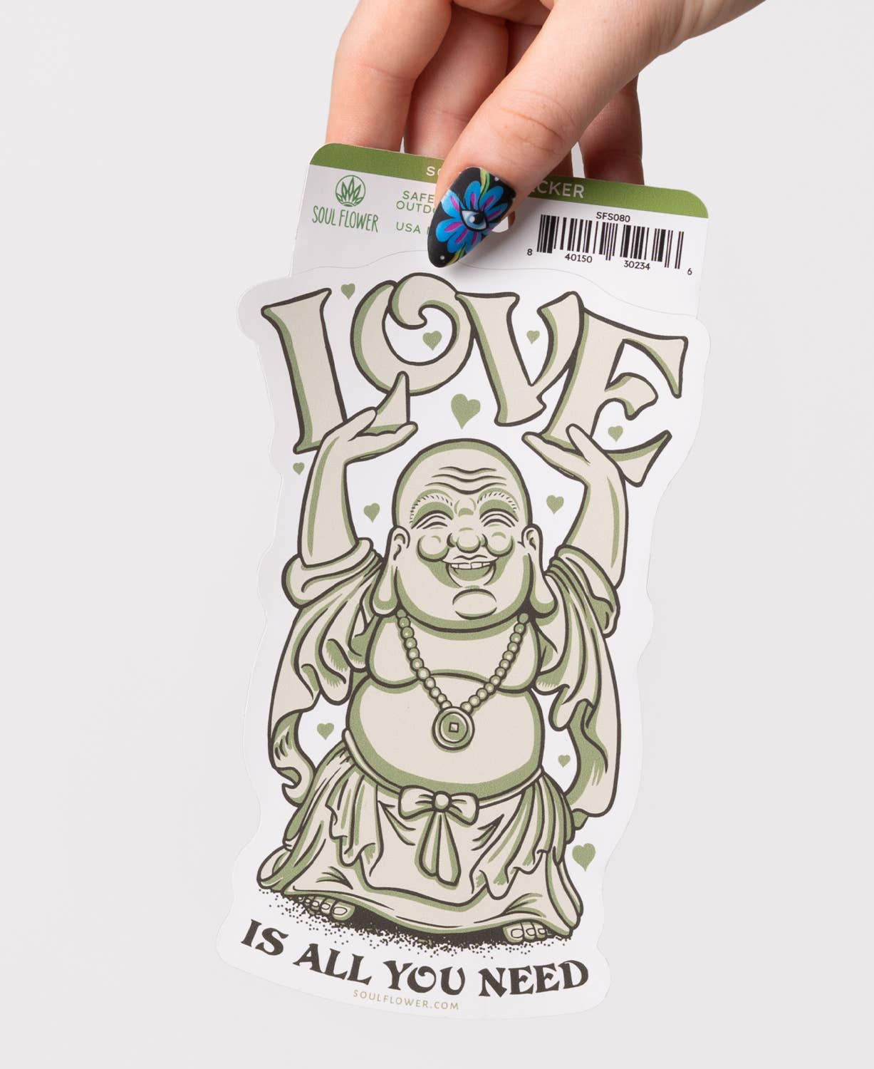 Love is All you Need Buddha Sticker - Spiral Circle