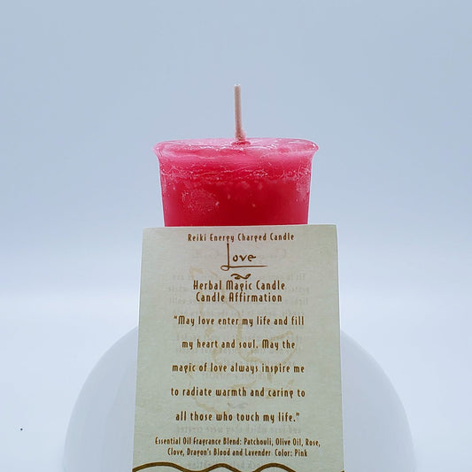 Love | Pink | Votive Intention Candle | Reiki Charged - Spiral Circle