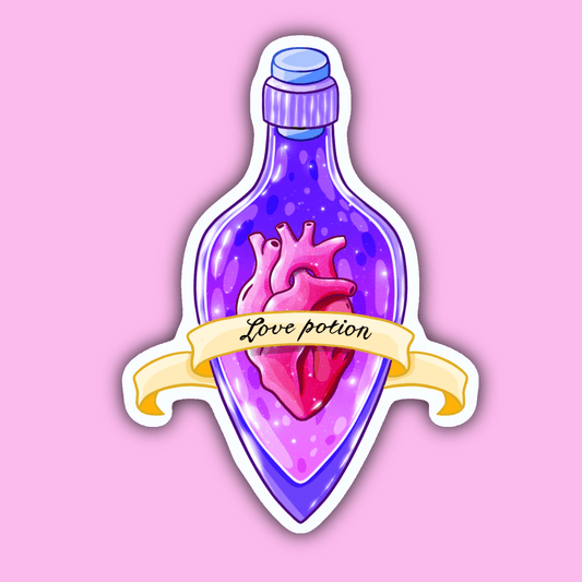 Love Potion Bottle Sticker - Spiral Circle