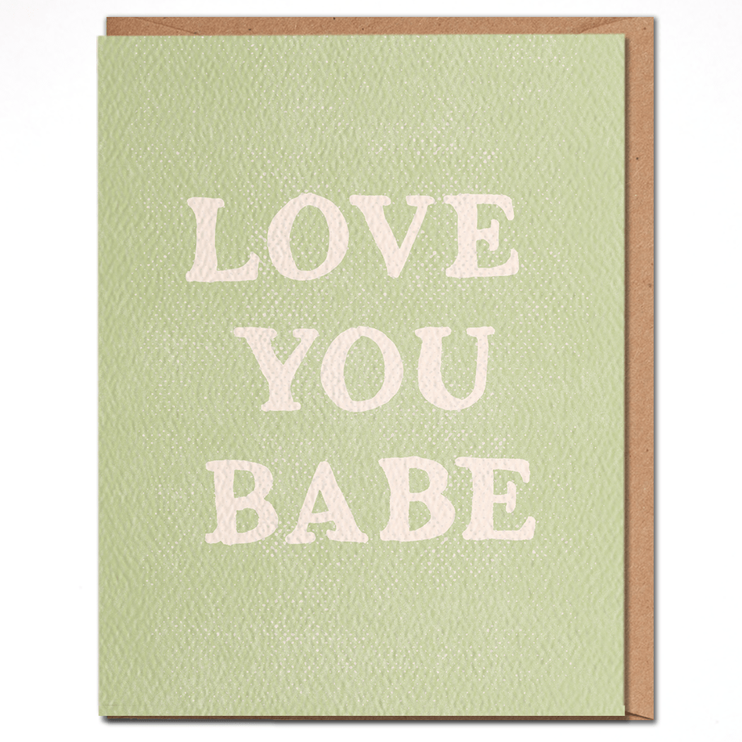 Love You Babe - Valentine's Day card - Spiral Circle