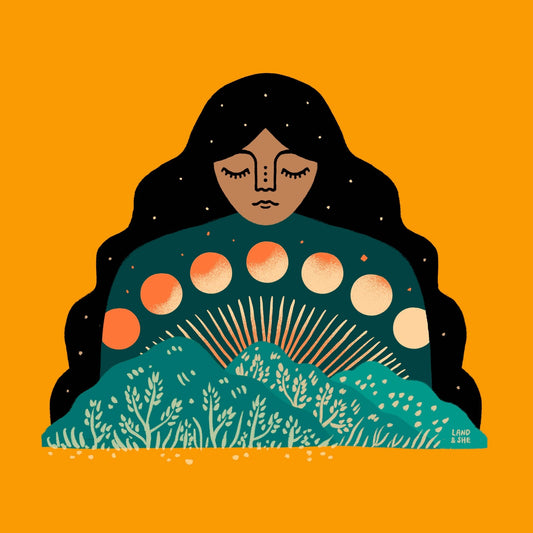 Lunar Eclipse Lady | Art Print - Spiral Circle