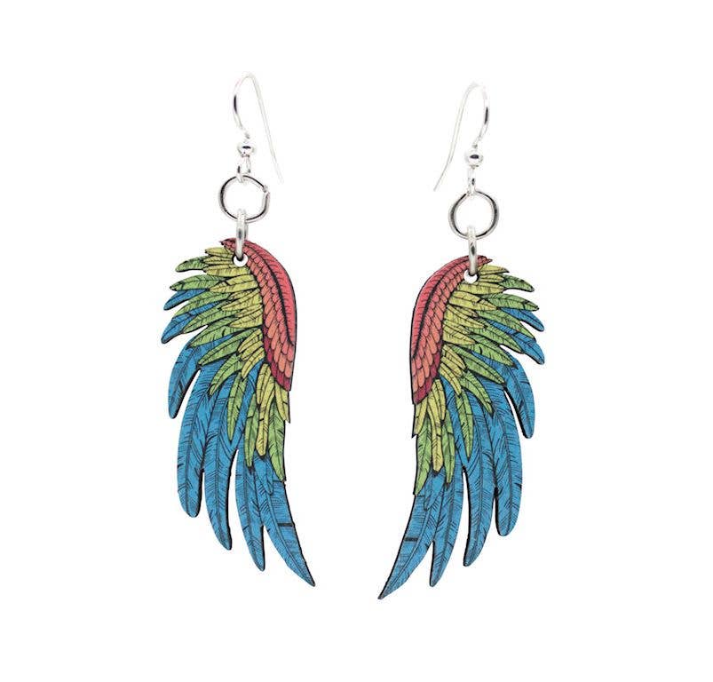 Macaw Wing Earrings - Spiral Circle