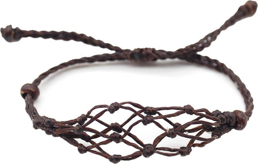 Macramé Cage Bracelet Without Stone | Black - Spiral Circle