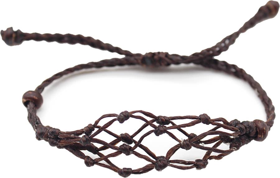 Macramé Cage Bracelet Without Stone | Black - Spiral Circle